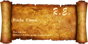 Rada Emma névjegykártya